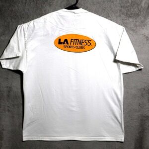 Vintage Champion LA Fitness Shirt Mens XL White Sports Club Athletic Tee 90s